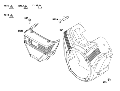 Blower Housing Group Diagram and Parts List for 38E347-0108-G1 200000 - 399999 Briggs and Stratton Engine